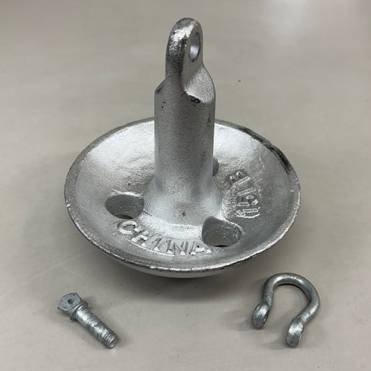 ATTWOOD Aluminum-Plated Cast Iron Steel Mushroom Anchor 15lbs Silver