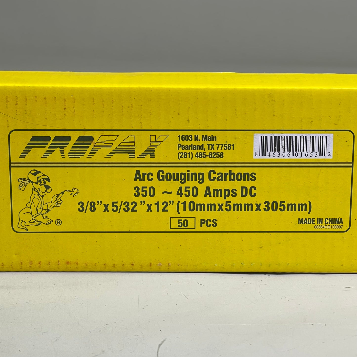PROFAX (50 PK) Arc Gouging Carbons, 350~450 Amps DC 3/8"x5/32"x12" 00364OG103007