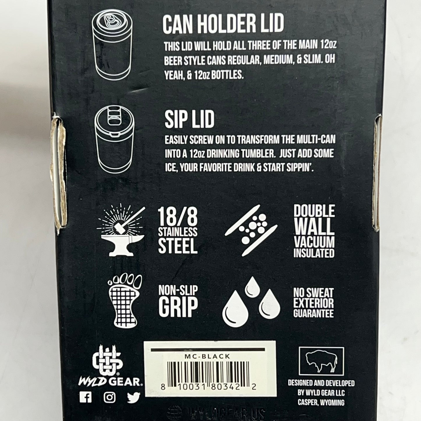 ZA@ WYLD GEAR Multi Can Cooler W/ Stone Arch Brewpub Company Logo  Any 12 oz Cans Black MC-BLACK