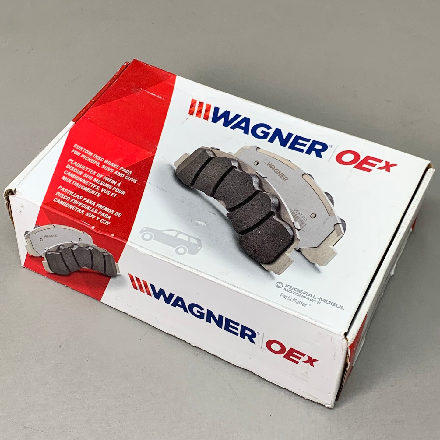 WAGNER OEx Ceramic Disc Brake Pad Set 5 1/2" x 2 1/2" Grey OEX1295A