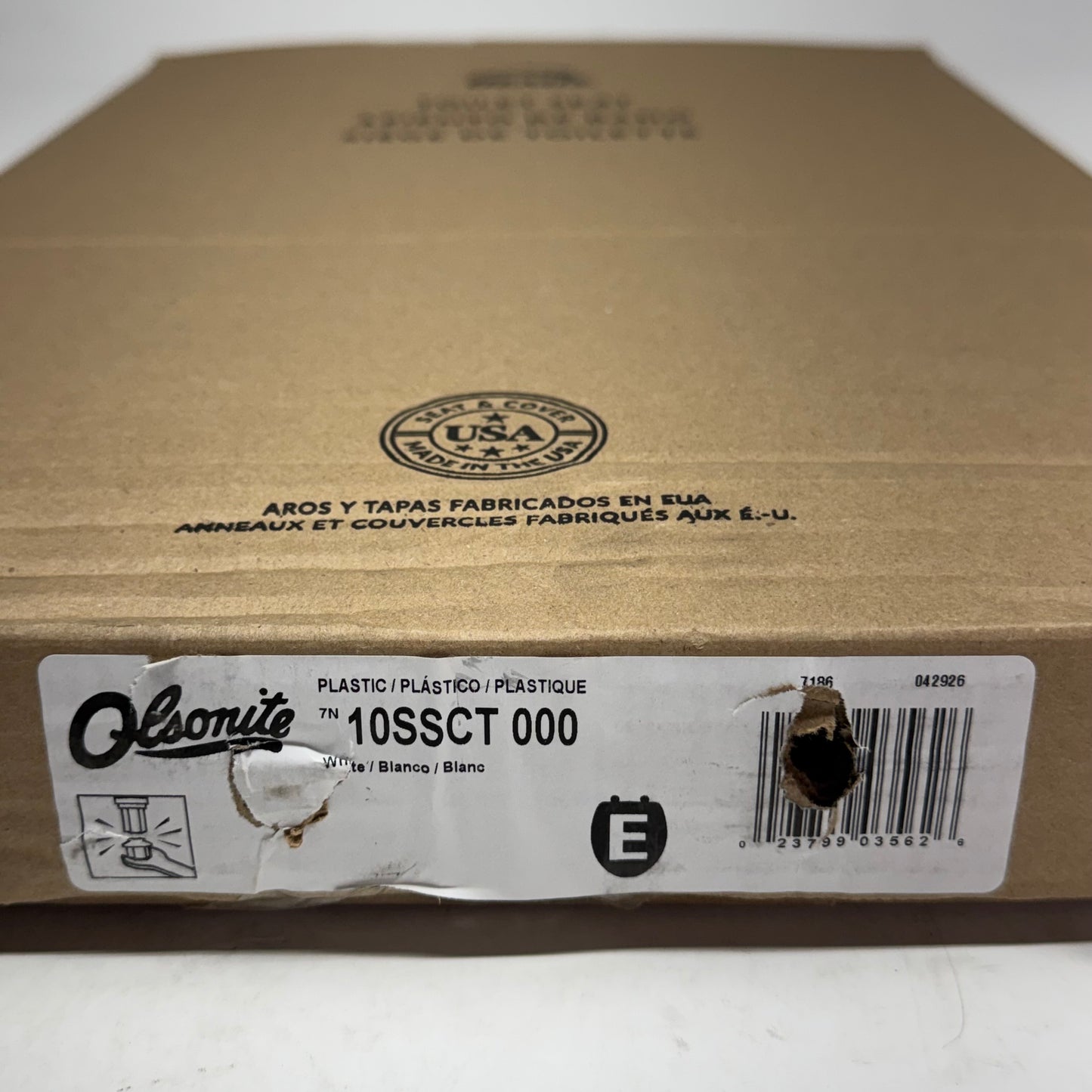 OLSONITE White Plastic Toilet Seat & Cover Sz 18"L x 14"W - 10SSCT 000