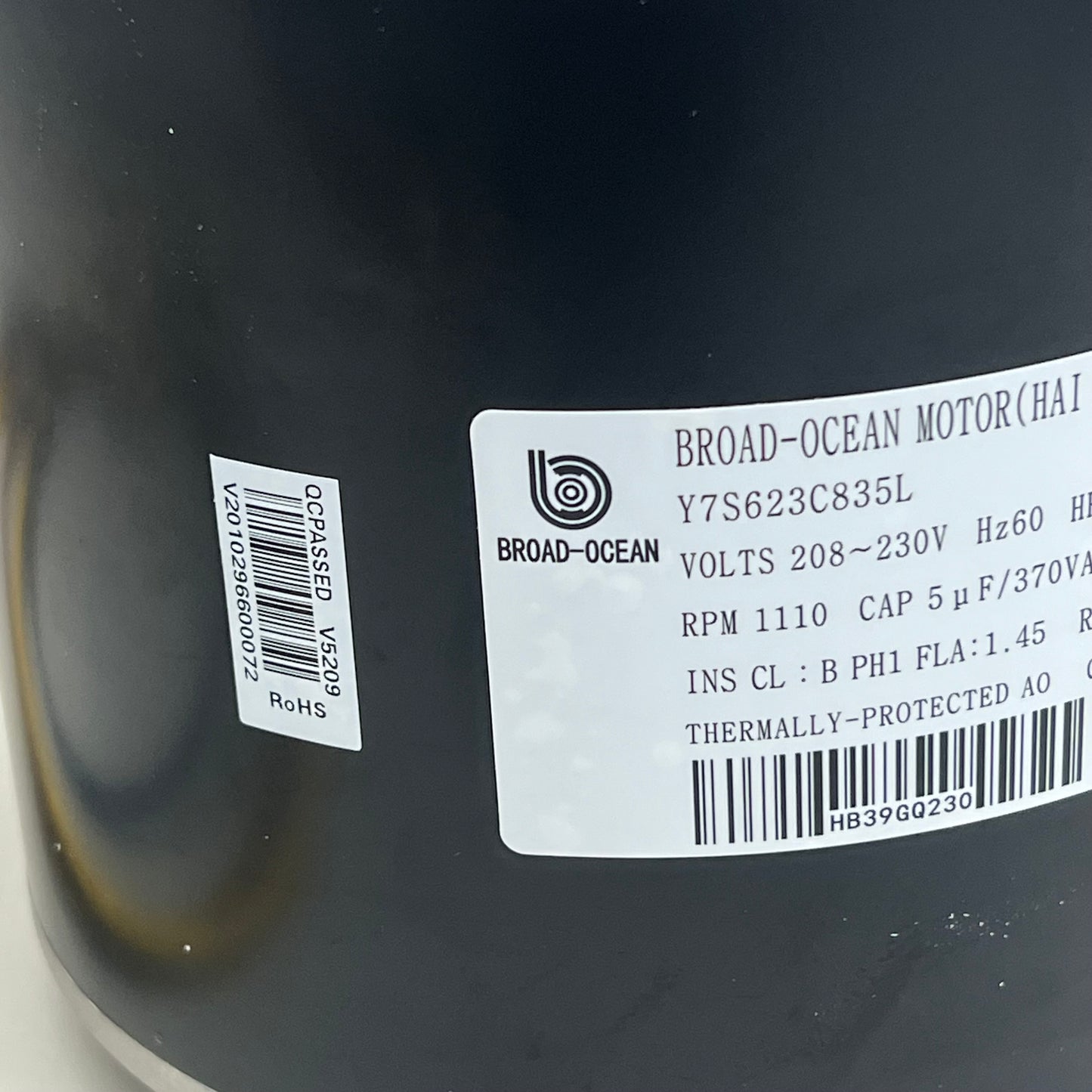 Broad-Ocean Motor Condenser For ICP HVAC Equipment 2.5"x1/2" Black/Silver 1185924