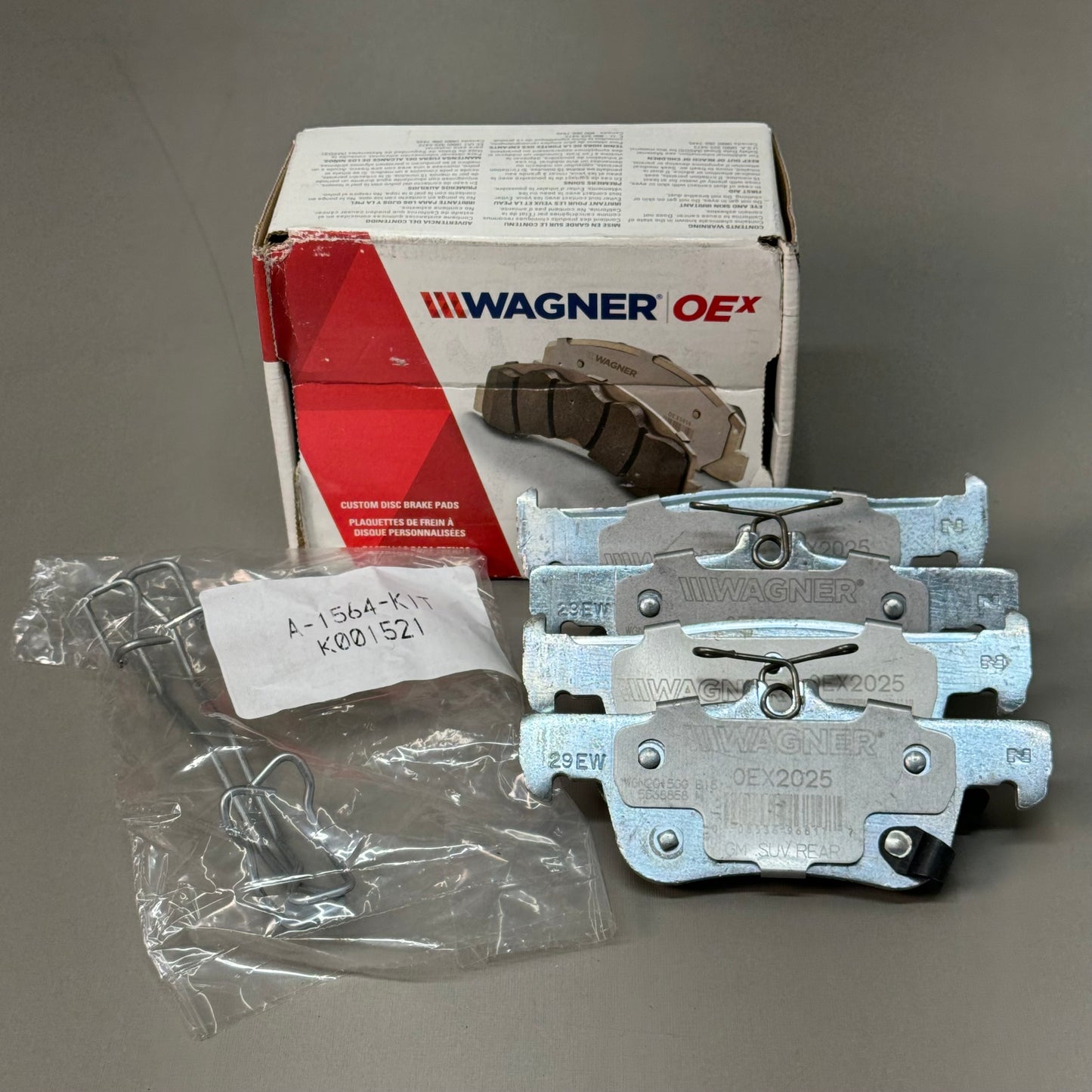 WAGNER OEx Ceramic Disc Brake Pad Set 5" x 2" Grey OEX2025