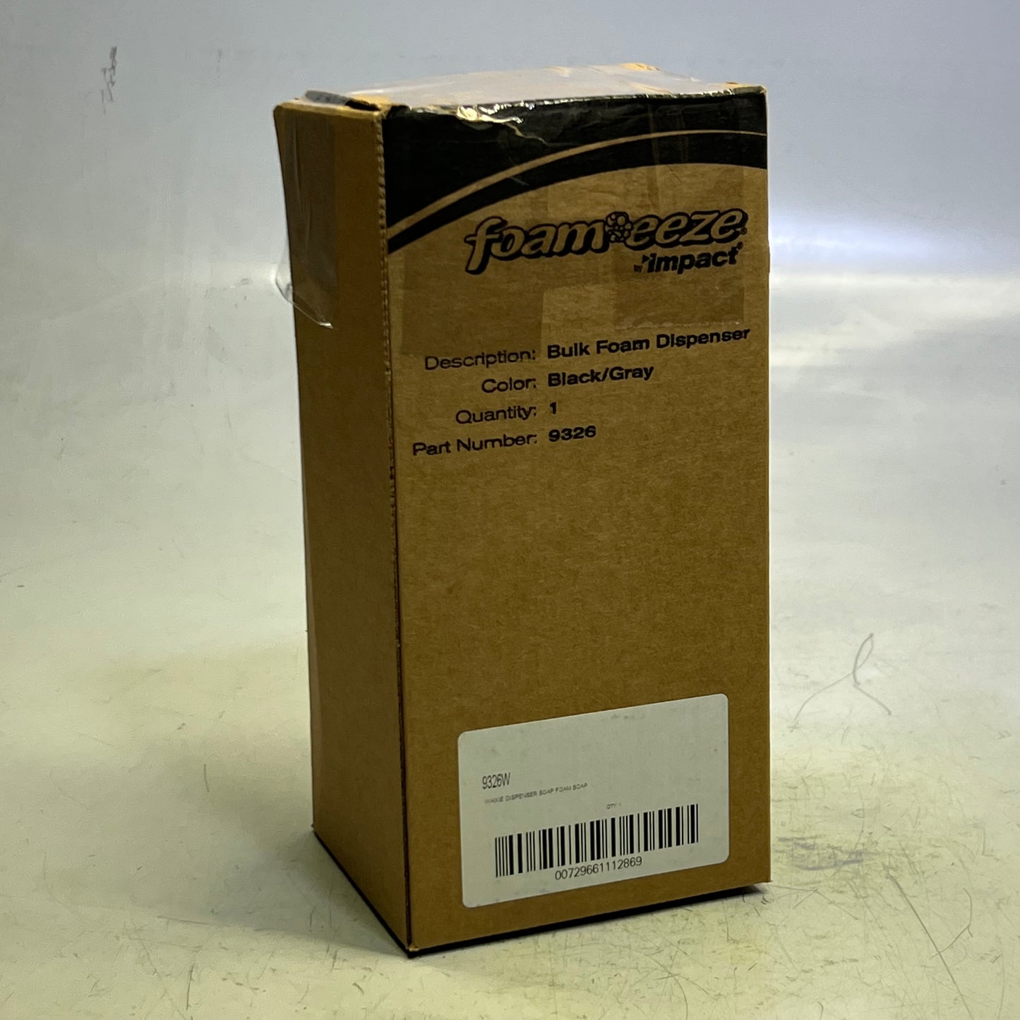 WAXIE Bulk Foam Dispenser Sz 10"H x 4.5"W, Black 9326