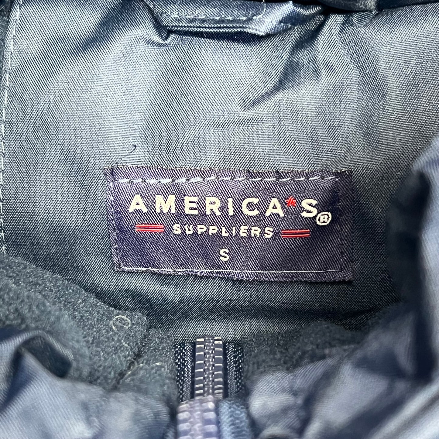 AMERICAS SUPPLIER Heavyweight Zip Up Coat Jacket Men's Sz S Navy Blue 2383077