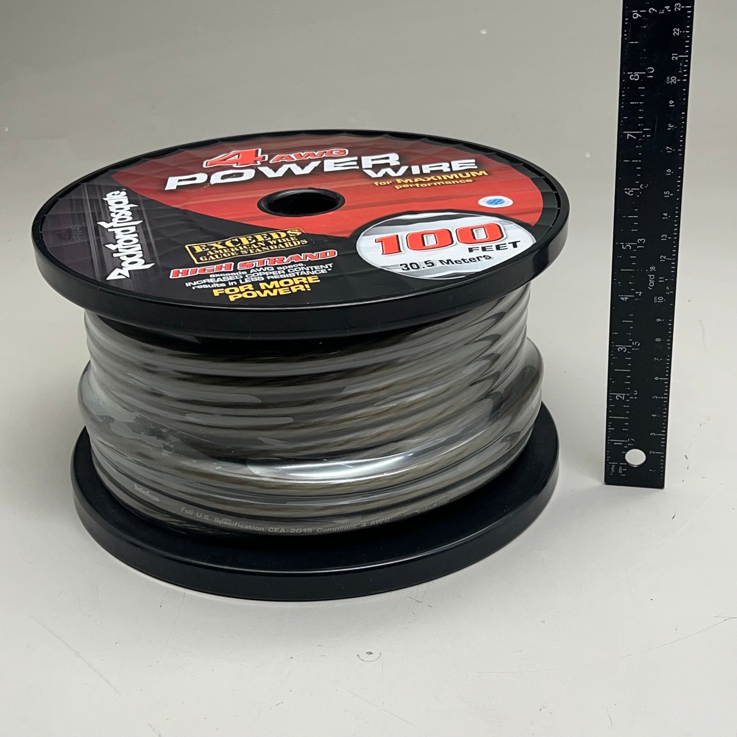 ROCKFOSGATE Power Wire 4 AWG Max Performance w/ More Copper Content 100' RFW4B