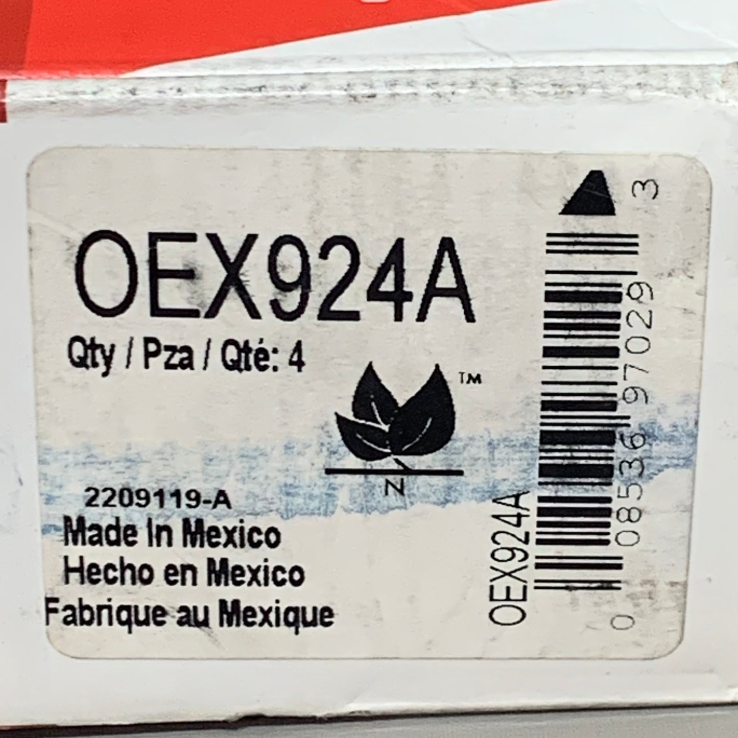 WAGNER OEx Ceramic Disc Brake Pad Set 5 1/4" x 2 1/2" Grey OEX924A