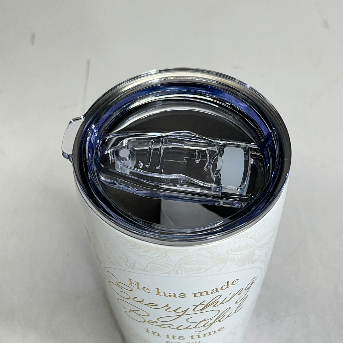 CHRISTIAN ART GIFTS Ecclesiastes 3:11 Stainless Steel  Tumbler 18 Fl Oz White