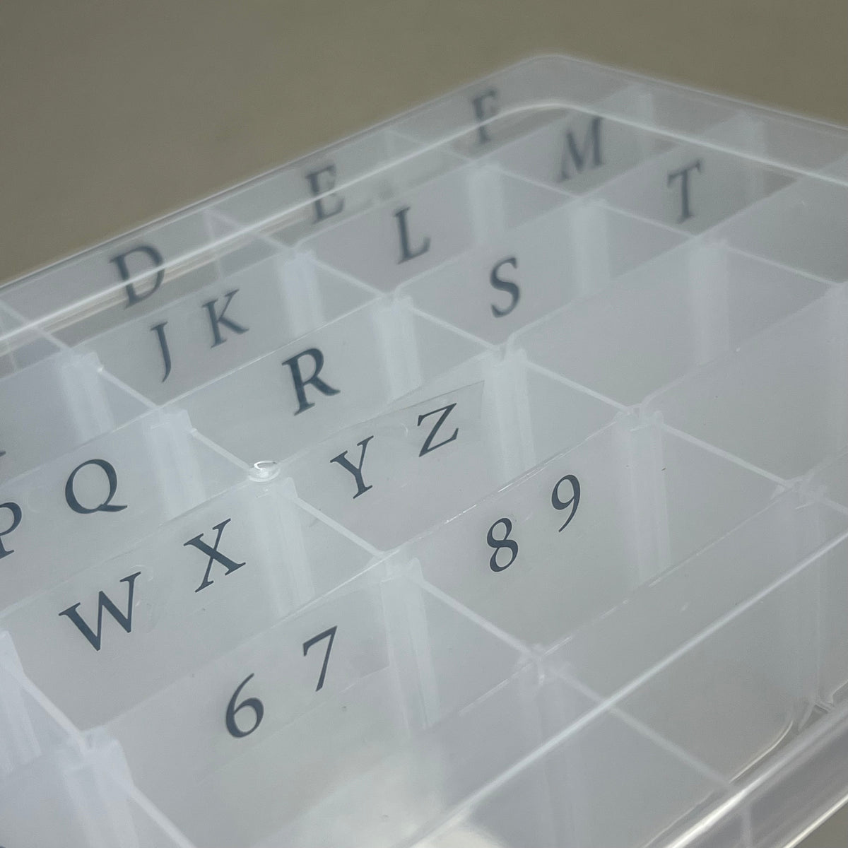 ZA@ Letter Plastic Organizer Divided Storage Case 36 Compartments Clear