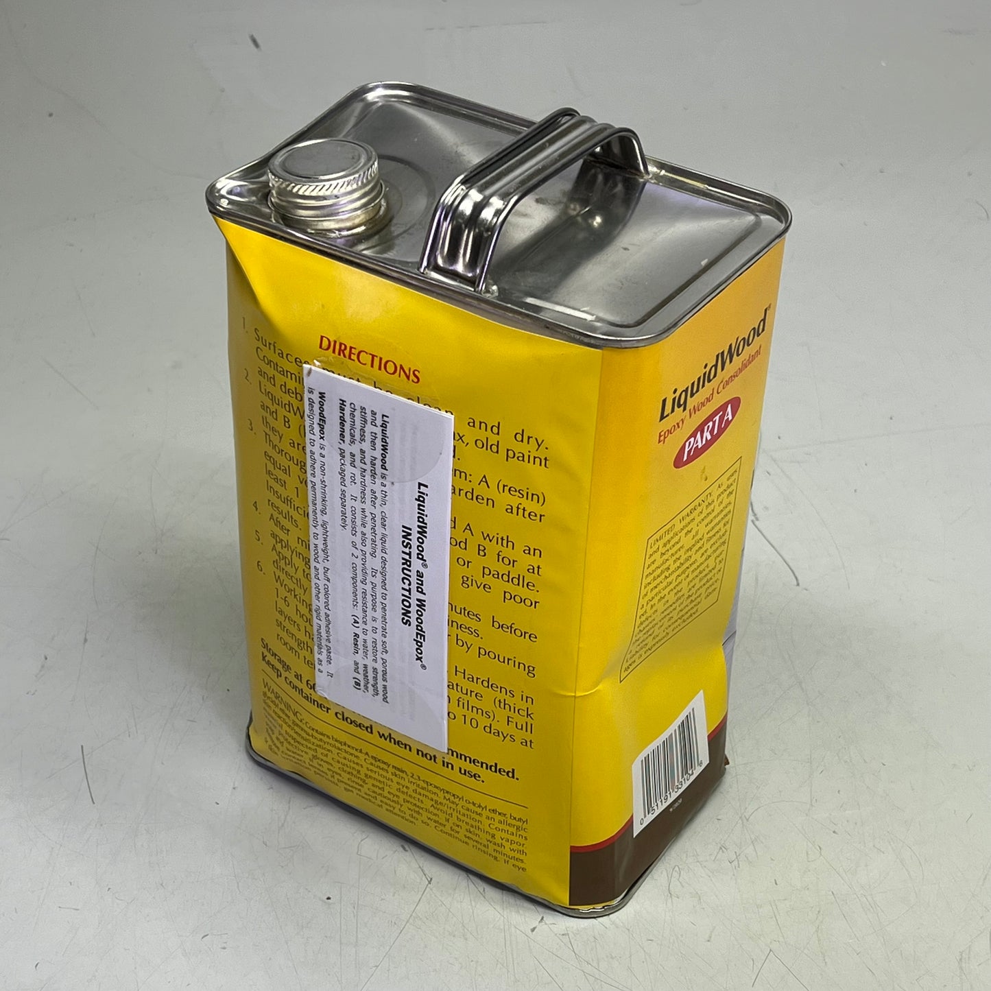 ABATRON Liquid Wood Epoxy Wood Consolidate Kit Part A & Part B 1 Gal (Dented)