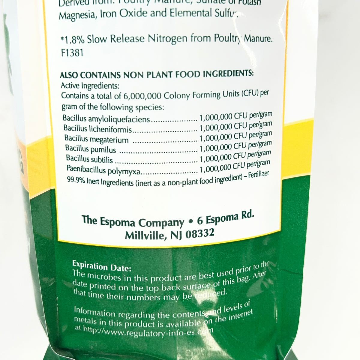 ZA@ ESPOMA  (2 PACK) Organic Iron Tone Turns Yellow to Green  5 lb Bag