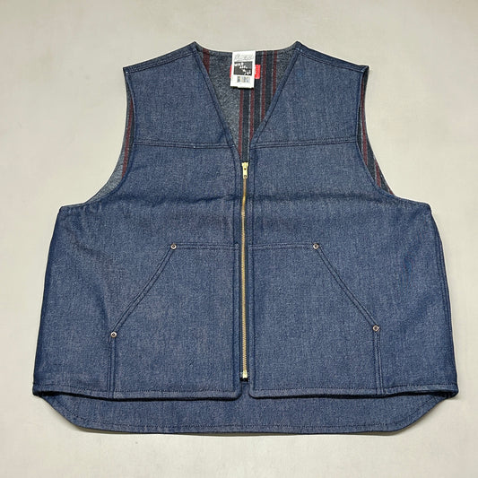 WILD ASS Bailey's Authentic Lined Denim Chore Vest Rigid Sz XL Blue 6571111 (New)