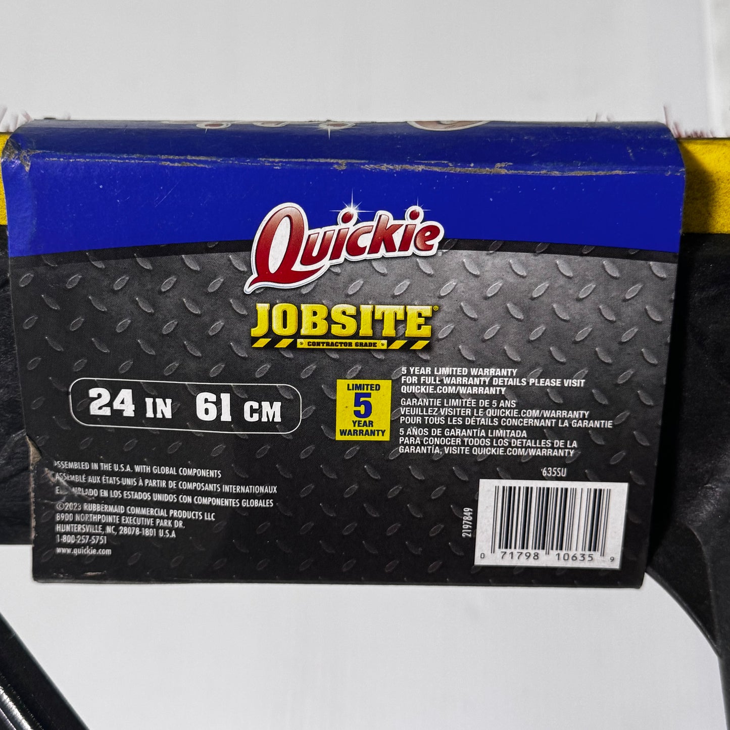 QUICKIE Jobsite Broom Soft/Stiff Combo 24" X 63" Red & Black 635SU