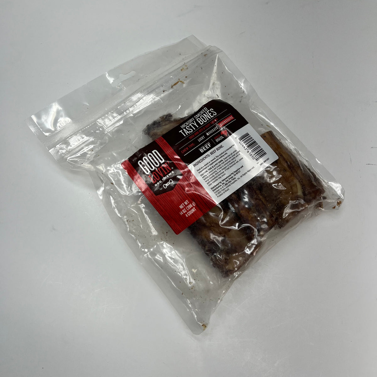 GOOD LOVIN  (2 PACK, 4 EACH) Dog Chews Hickory Smoked Tasty Bones 14 Oz BB 11/27