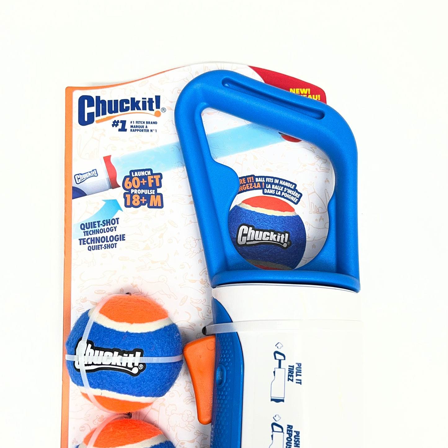 CHUCK IT Utlra Cannon Dog Launchers Toy W/ 4 Balls Medium Multicolor 4041270