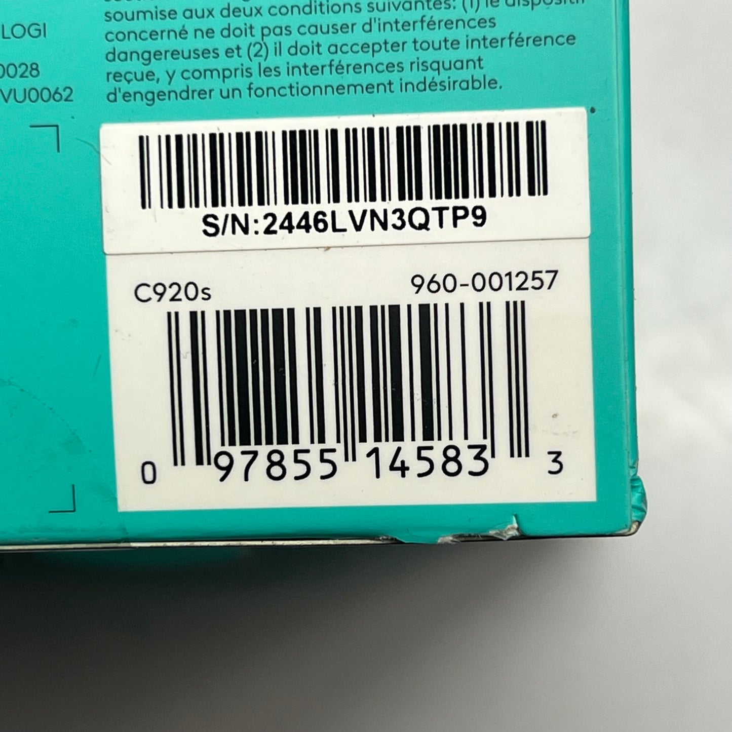 LOGITECH C920s PRO Full HD Webcam 1080p 30 fps Black 960-001257