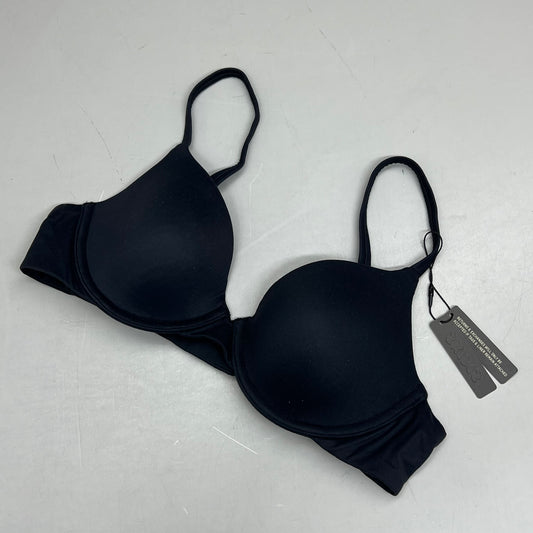 SKIMS Buttery Soft Fits Everybody T-Shirt Bra Women's Sz 34A Onyx BR-TSH-0023