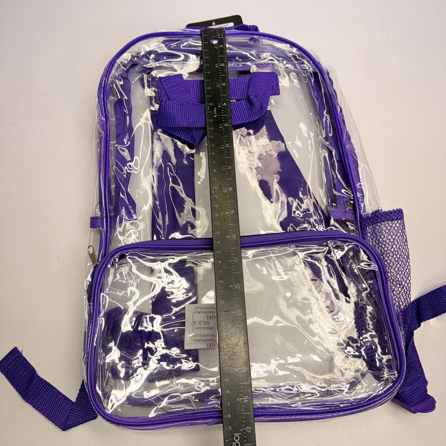 BWAP 17" Clear Plastic Backpack 17" x 12" x 6" Color Purple BP1643