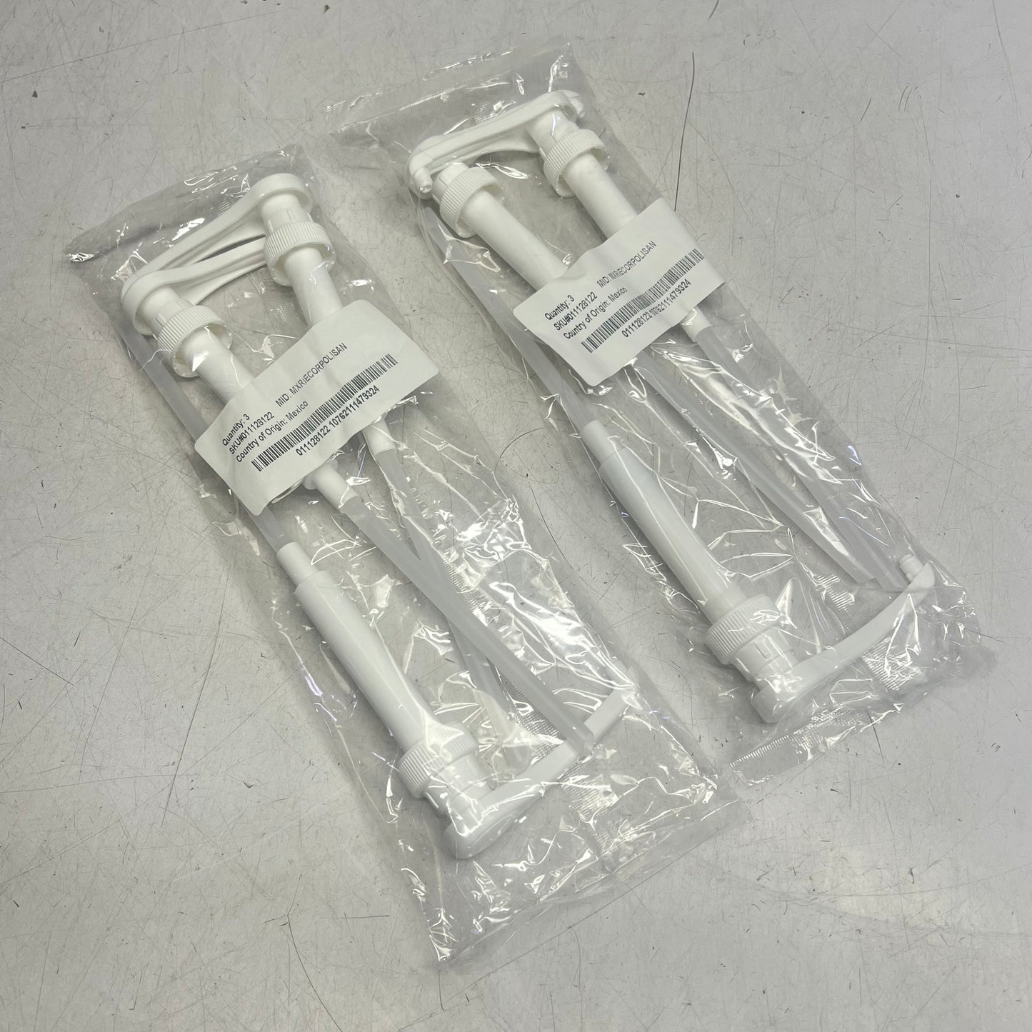 ZA@ REIKIE  (2 PACK, 3 EACH) Beverage Syrup Pumps  11" Standard Size Bottles White 011128122