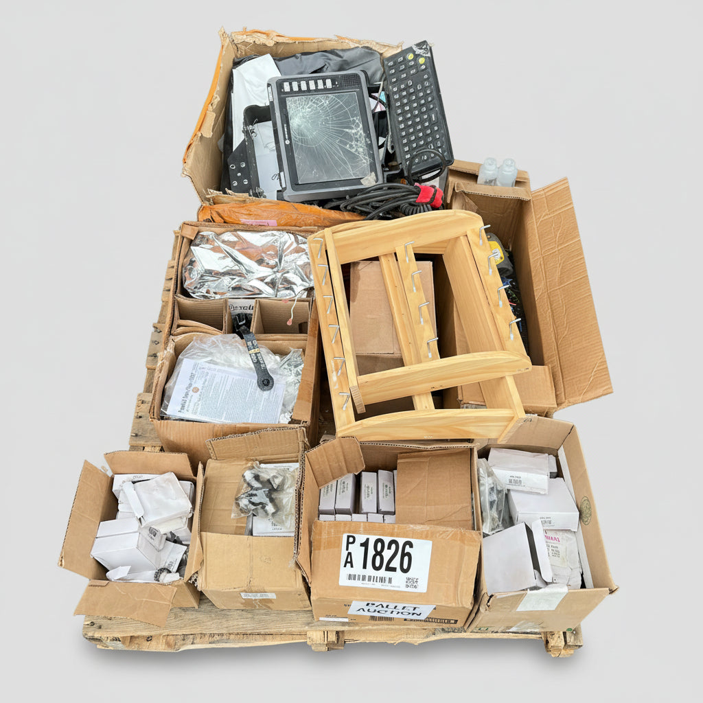 ZA@ Pallet of MIXED Hardware, Display Rack, Birthday Banners, Returns, Makeup Remover & More  (AS-IS)