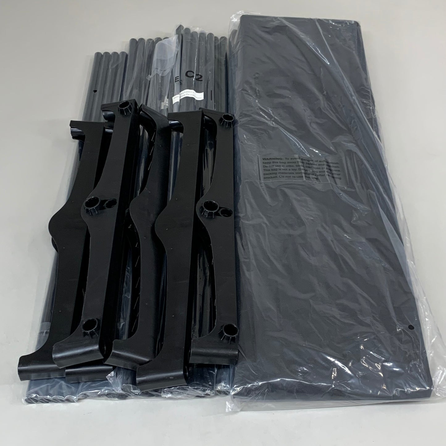 HNS Portable Wardrobe Closet & Metal Hanging Rod 60"Lx19.5"D Black HS-3392-BLK