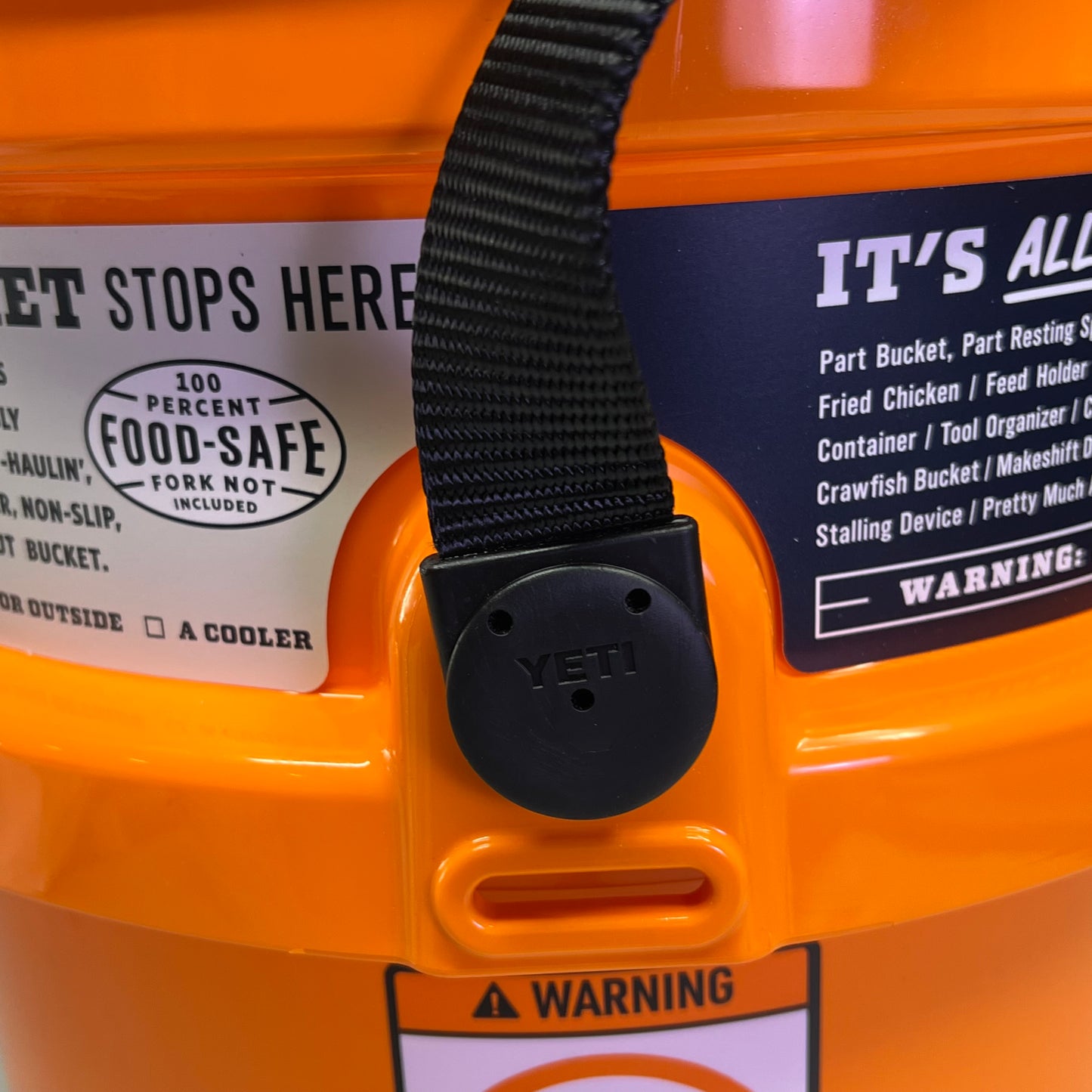 YETI LoadOut Bucket Sure Strong Build Non-Slip 5 Gallon King Crab Orange 9291