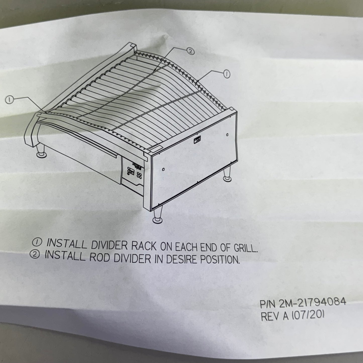 APW Roller Grill Divider Kit for HR-75 Stainless Steel 2M-21794084