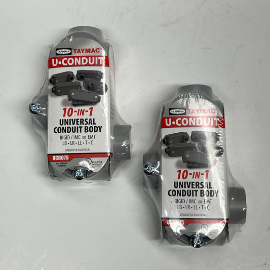 TAYMAC (2 PACK) U Conduit 10-in-1 Universal Conduit Body 3/4" Grey UCB075