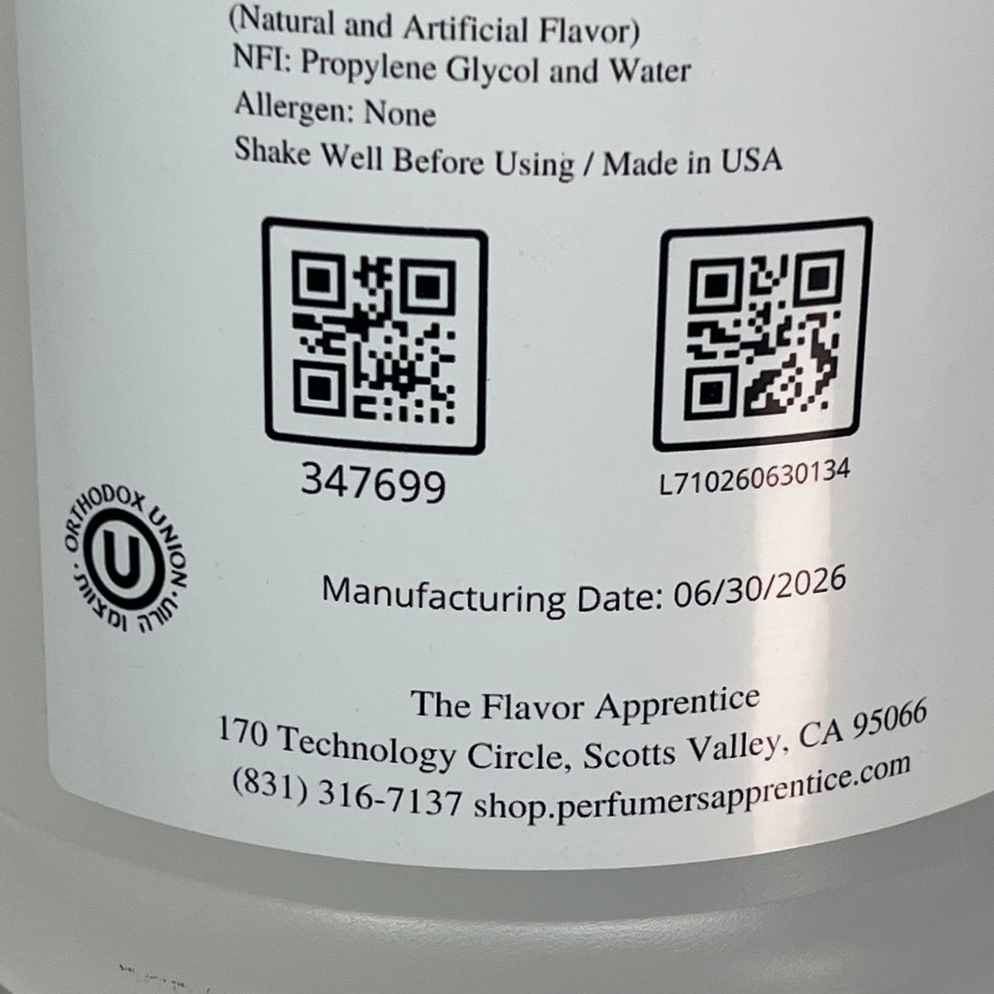 TFA Honeysuckle Pg Flavor Highly Concentrate for All Culinary Applications 1 Gal