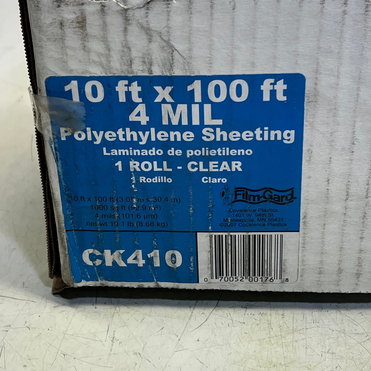 ZA@ FILM-GARD Construction Sheeting Vapor Barriers, Dust Barriers & Landscaping 10' x 100' Clear CK410