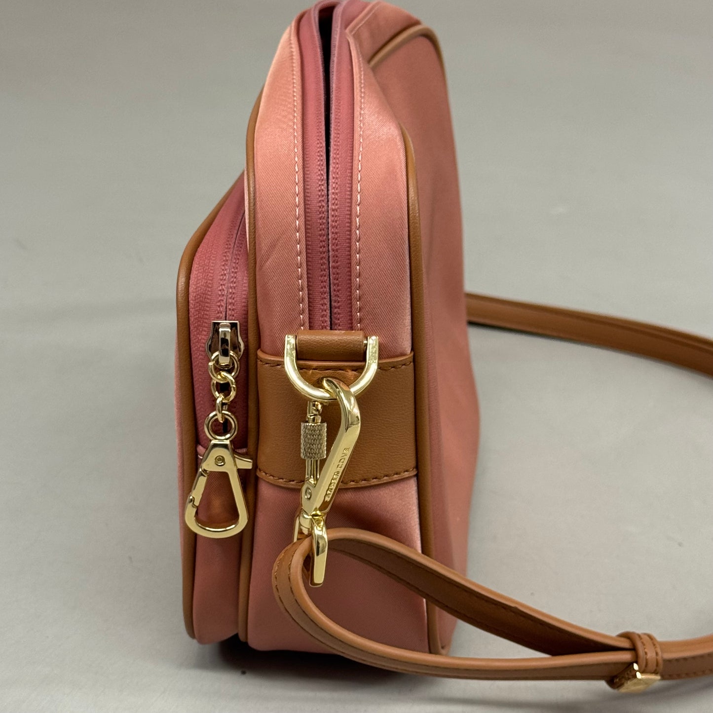 ARDEN COVE Crissy Full Crossbody Nylon Anti-theft Bag Dusty Pink W/ Locking Clasp Straps (New Without Tags)