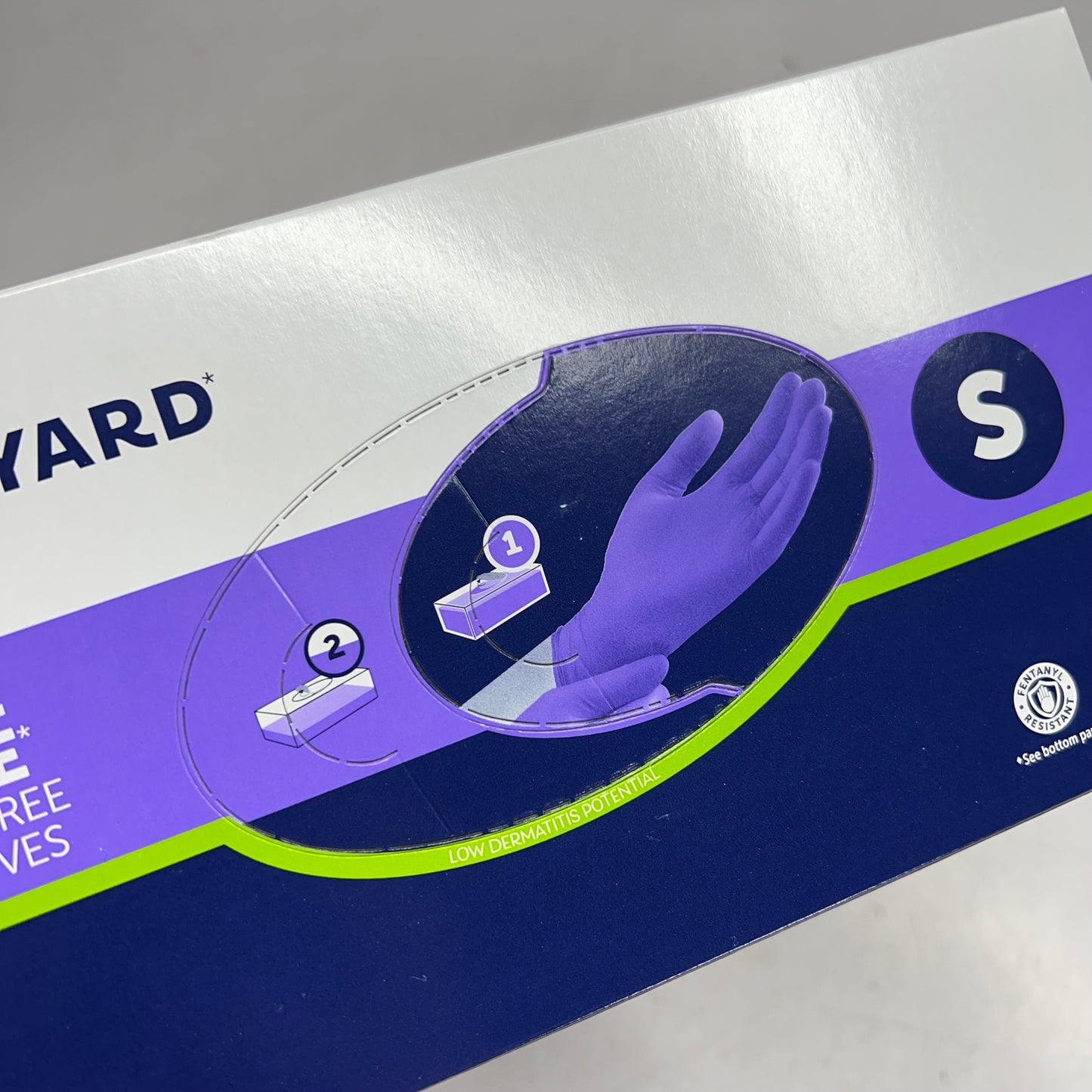 HALYARD (2 PACK, 100 EACH) Nitrile Exam Gloves Textured Fingertips Sz S 55081