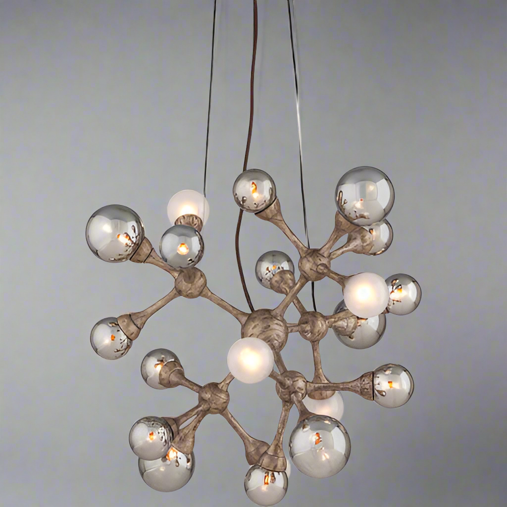 ZA@ CORBETT LIGHTING Element 20-Light Stria Gold Leaf Chandelier Ceiling Light (New Other)