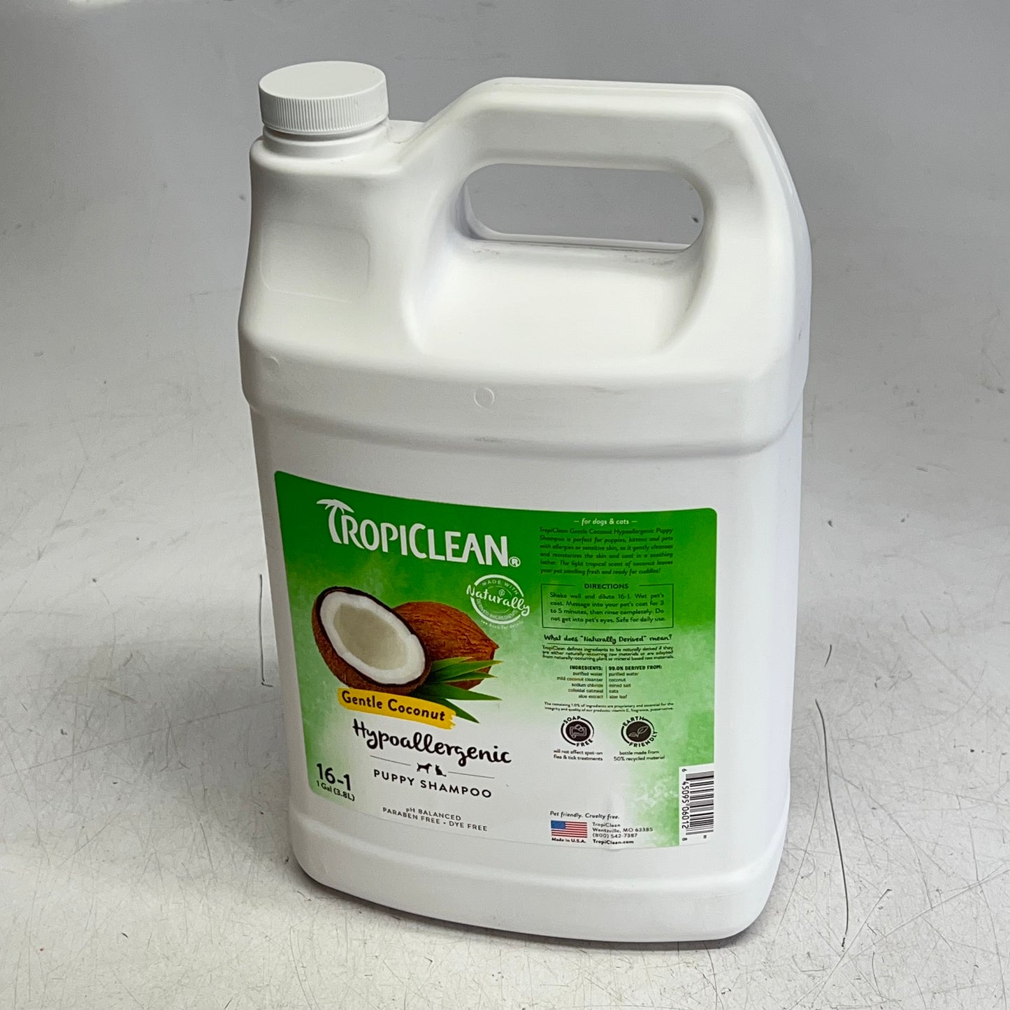 TROPICLEAN Gentle Coconut Hypoallergenic Ph Balance Puppy & Kitten Shampoo 1 Gal