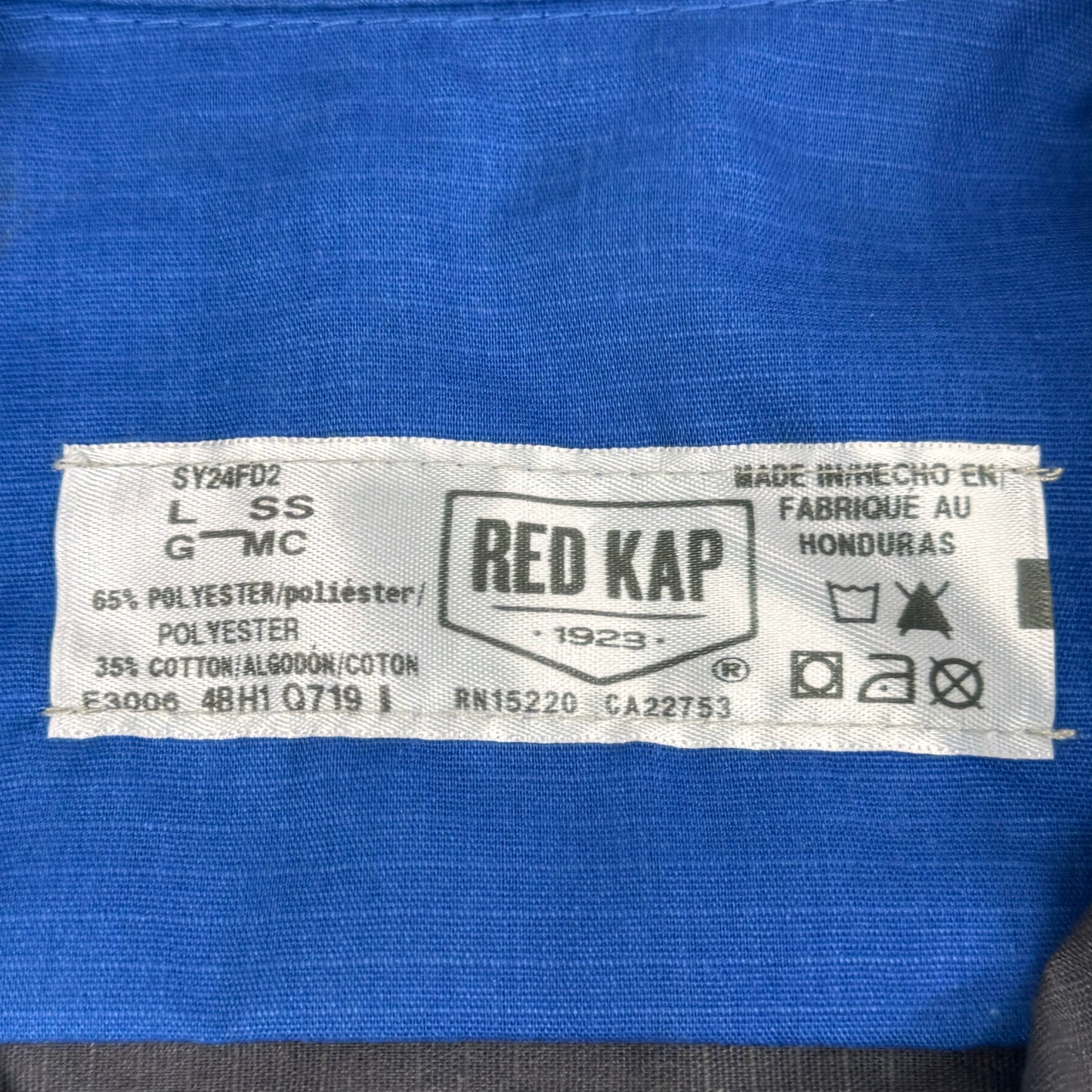 RED KAP Ford Dealership "Alan" Employee Shirts w/Embroidered Patch Sz L Blue/Grey