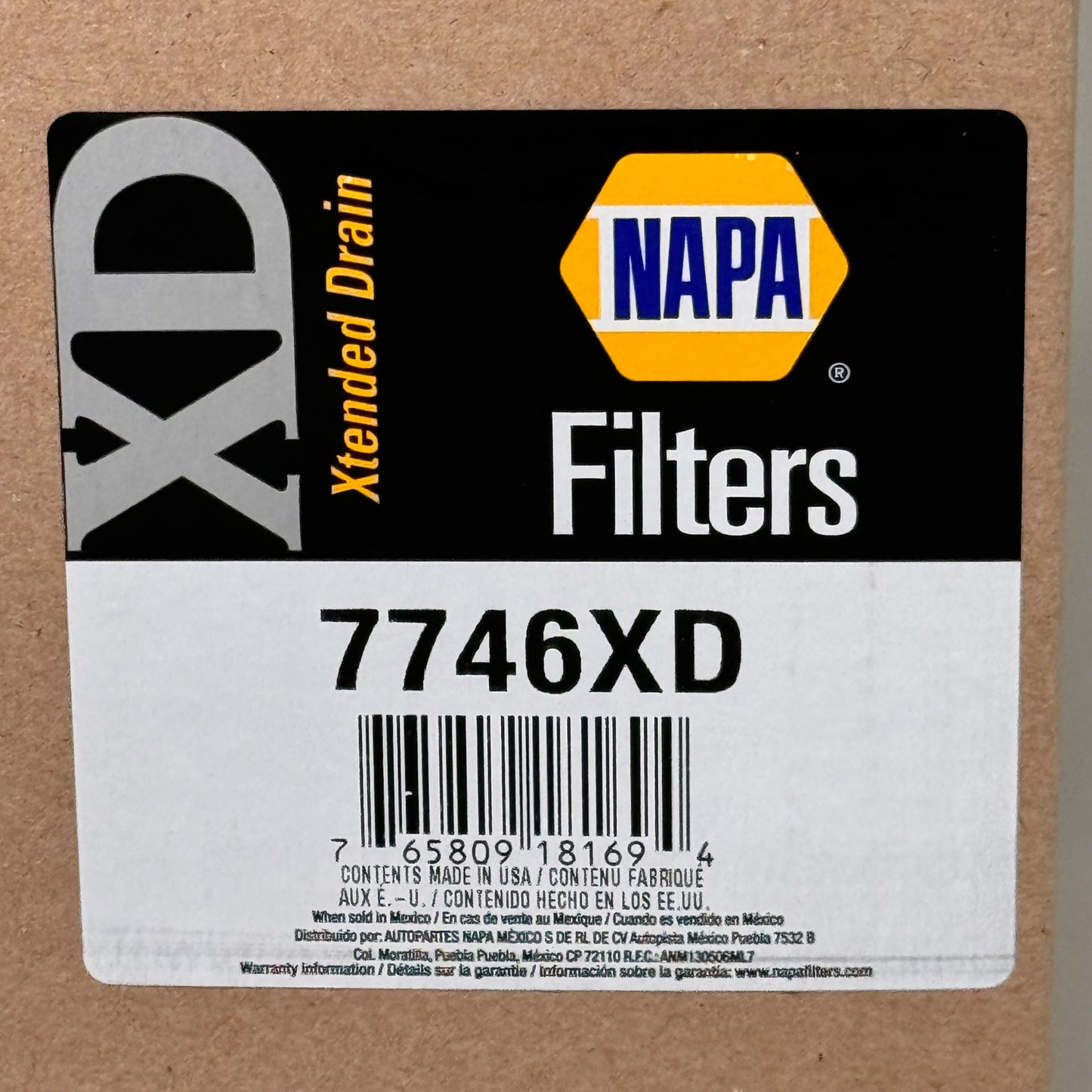 NAPA Filters Xtended Drain Microglass Media Material M95-2.5 Thread 7746XD