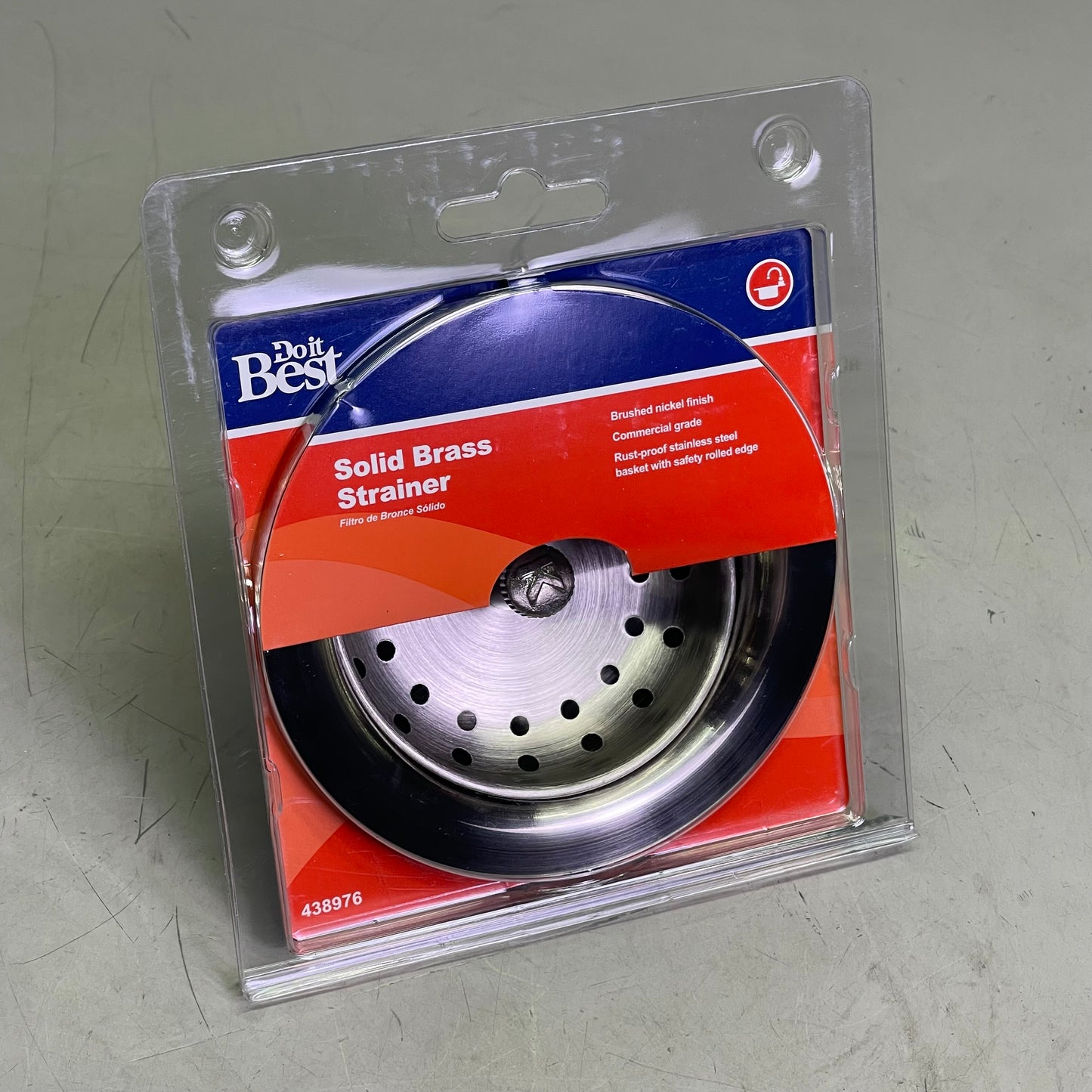 DO IT BEST Solid Brass Strainer 3-1/2" Dia Brushed Nickel DIB5435DSBN 438976