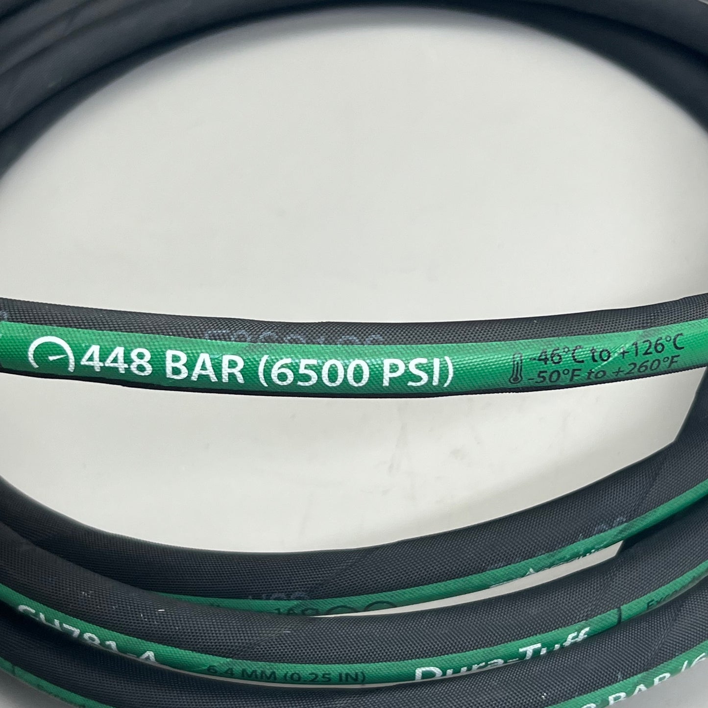 Heritage Plastics Hydraulic Hose (25 FEET) GH781-4 Dura-Tuff .25" 448 Bar 6500 PSI