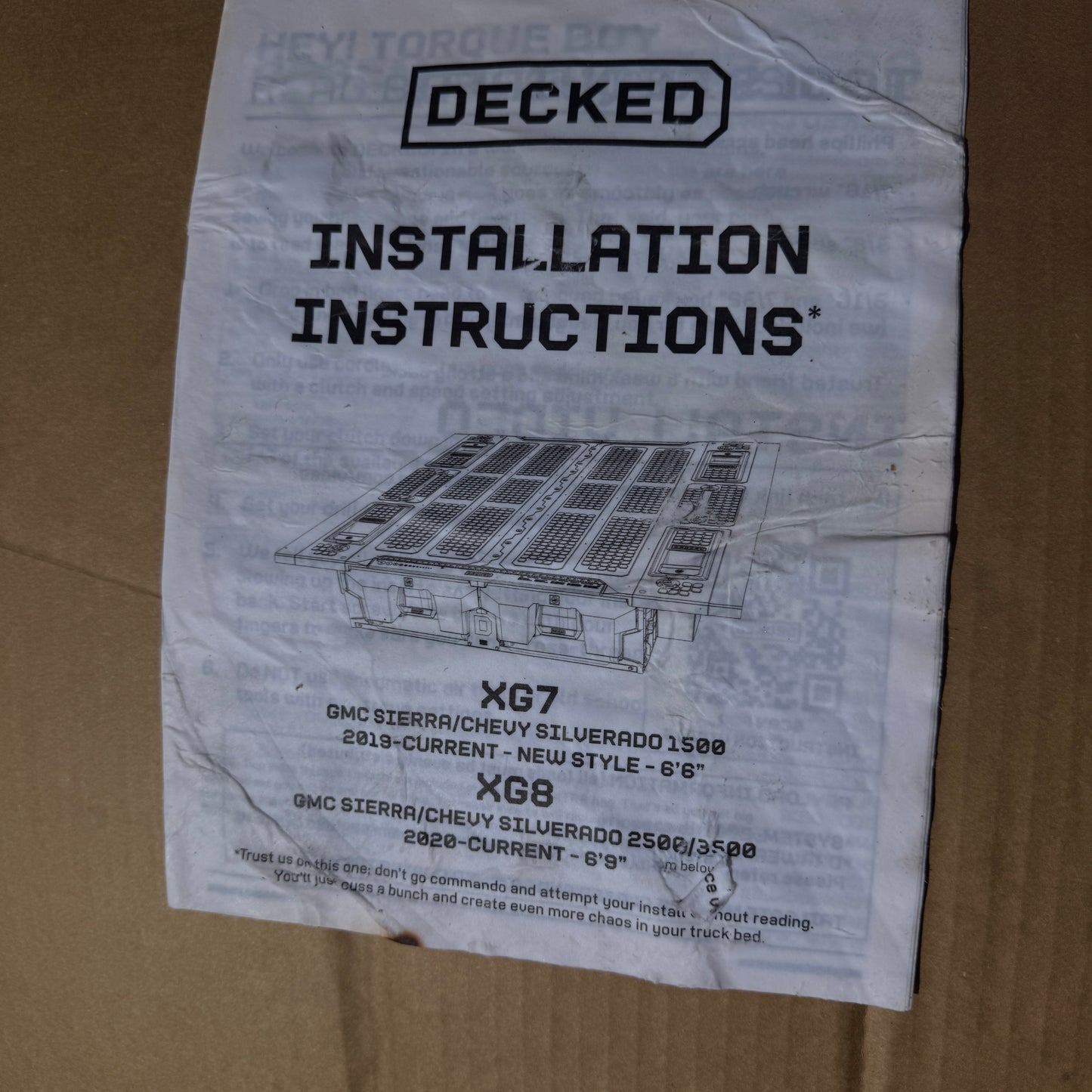 DECKED XG7 Drawer System Chevy GMC Silverado Sierra 1500 6’6” 2019-26 (Open Box)