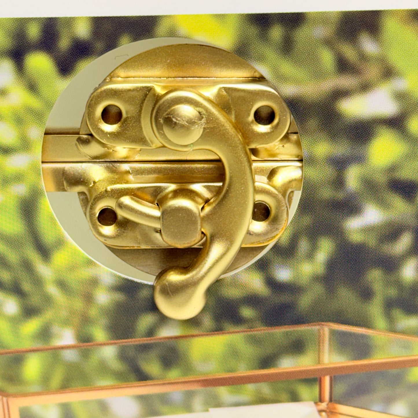 CELEBRATE IT Gold Metal & Glass Card Box Special Occasions 9.9 X 5.6 X 7.8 In 750311