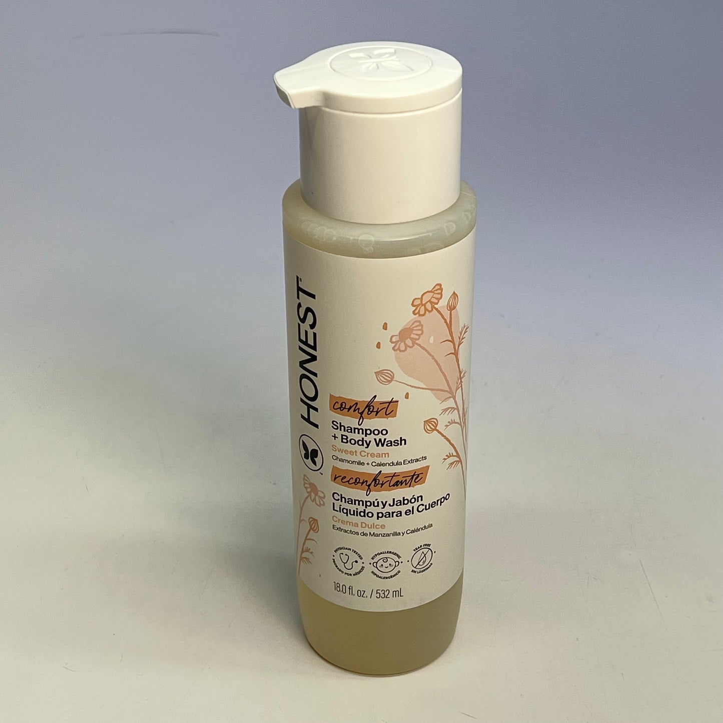 HONEST (2 PACK) Comfort Baby Shampoo + Body Wash Sweet Cream Scent 18 fl oz