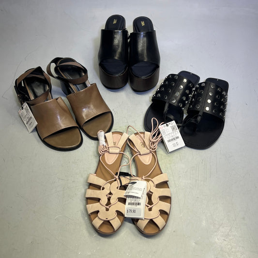 ZA@ ZARA Lot Of Assorted Open Toe Sandal Women's Sz EU 39 / US 8.5 Brown/Black/Tan