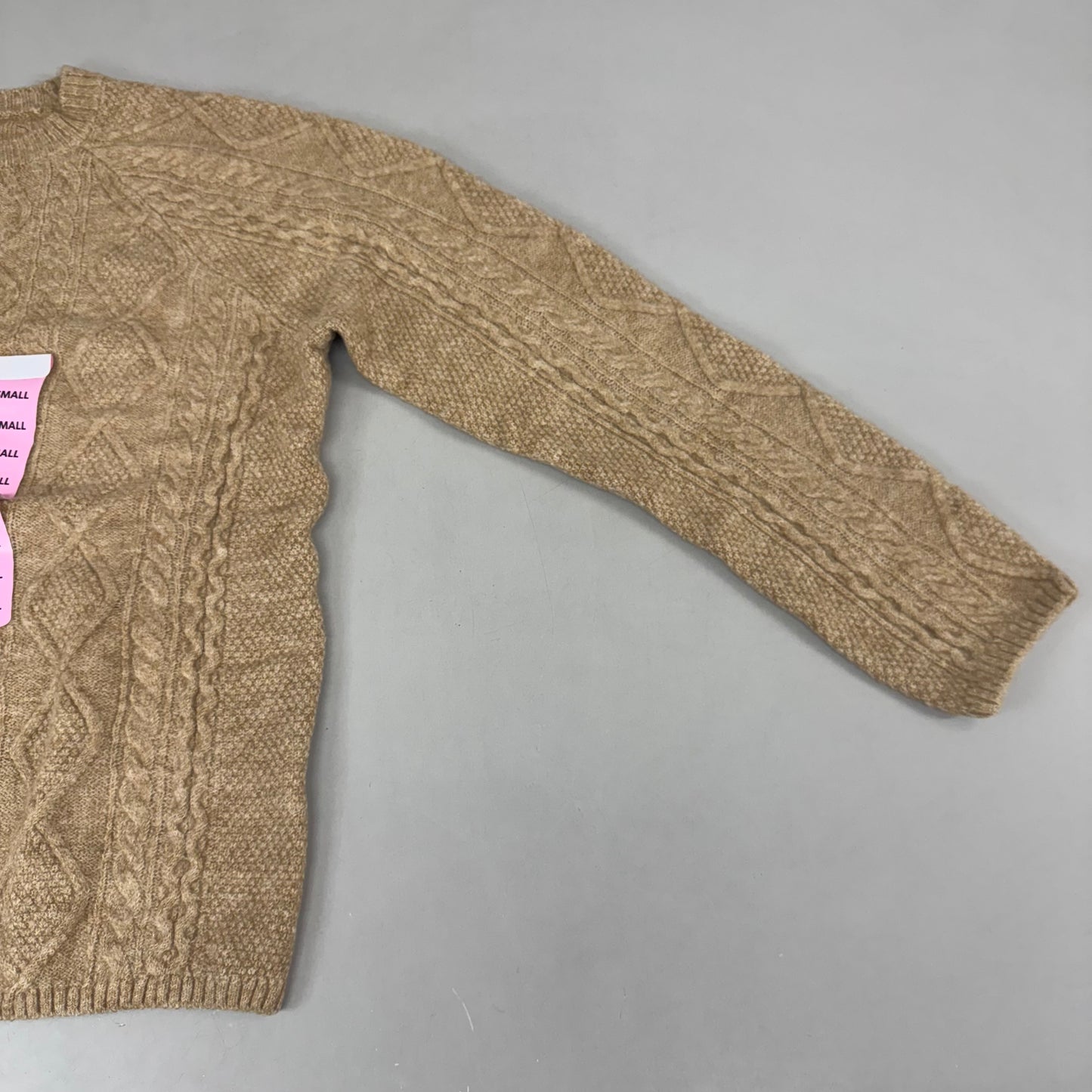 VINCE CAMUTO Cable Knit Sweater Women's Sz-S Latte Heather SC2895