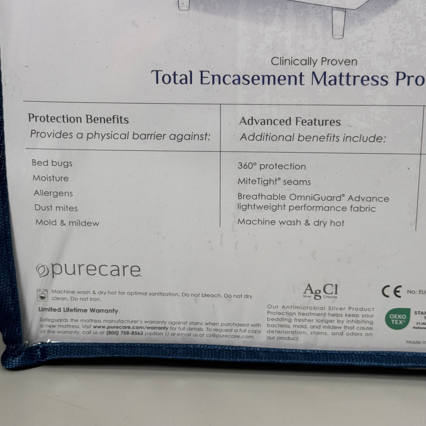 PURE CARE Premium Protection Mattress Protector Universal Depth Twin FTATE33