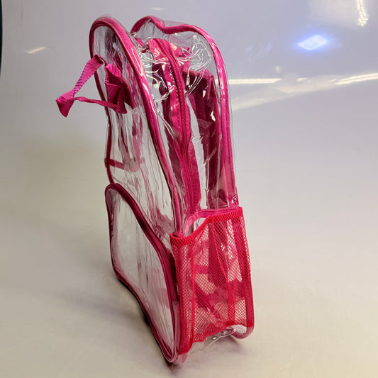 BWAP 17" Clear Plastic Backpack 17" x 12" x 6" Color Pink BP1643