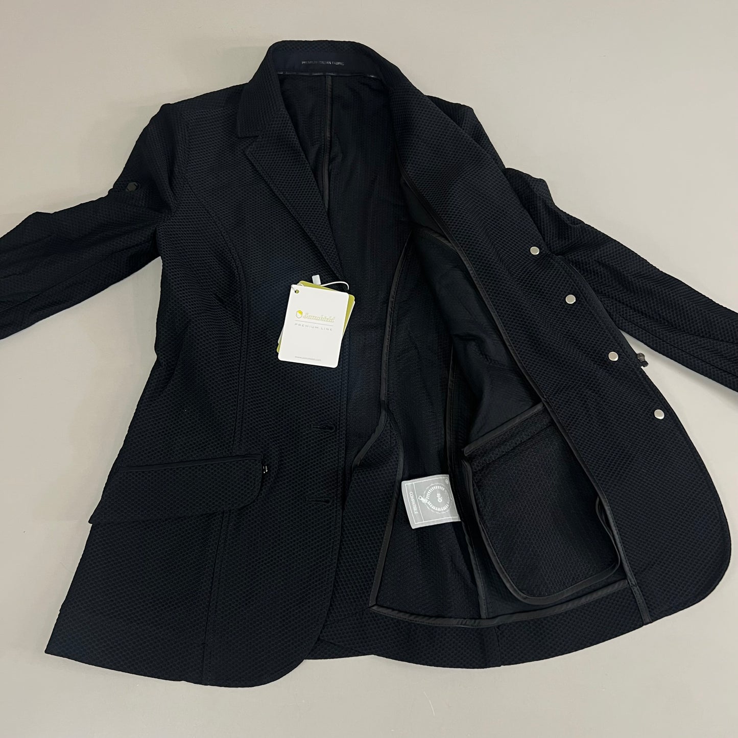 SAMSHIELD Wellington Equestrian Women's Mesh Riding Jacket Sz US 6, UK 8, FR 36 Black