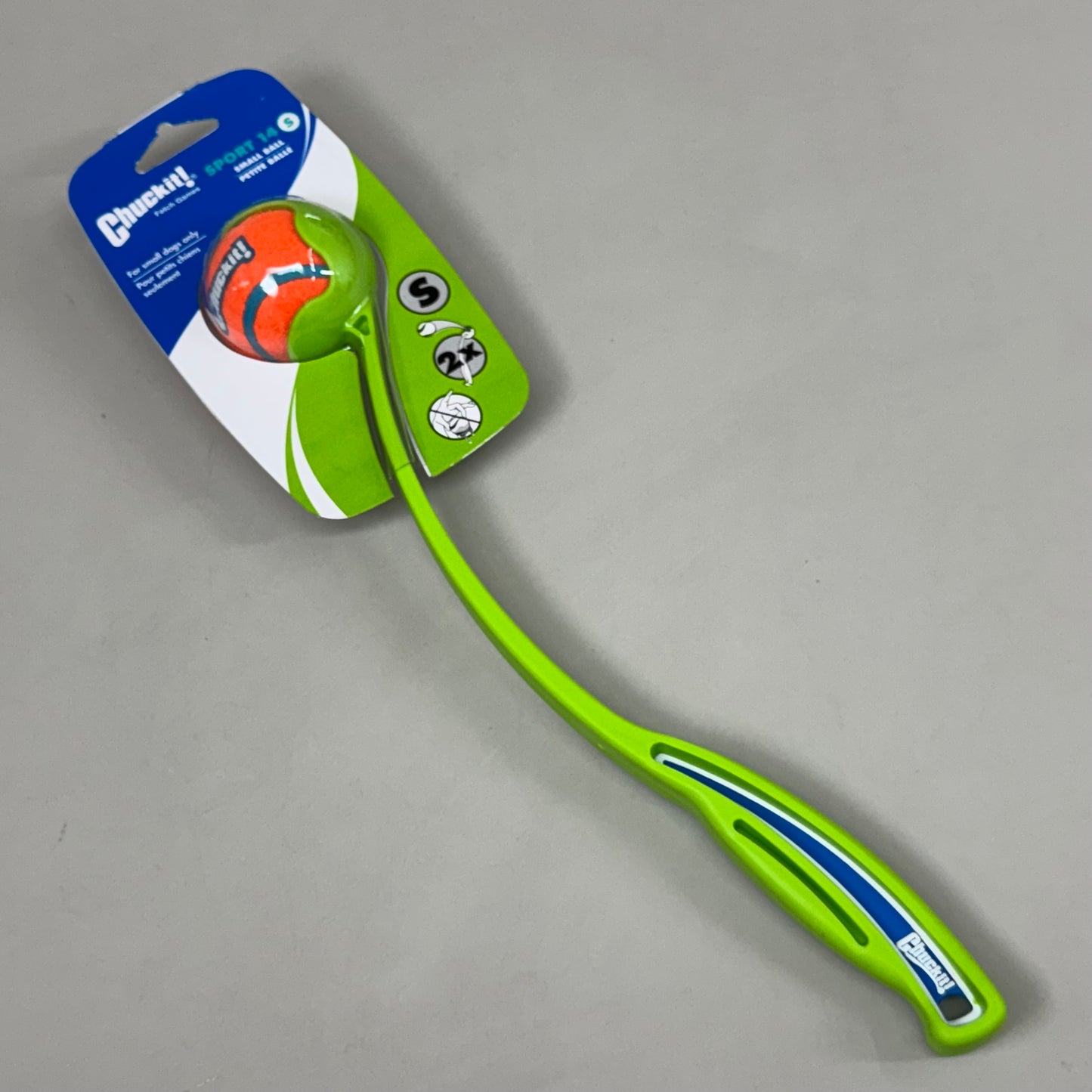 ZA@ CHUCKIT! Sport 14S Small Dog Ball Launcher & Ball Green & Orange TDHC24071D