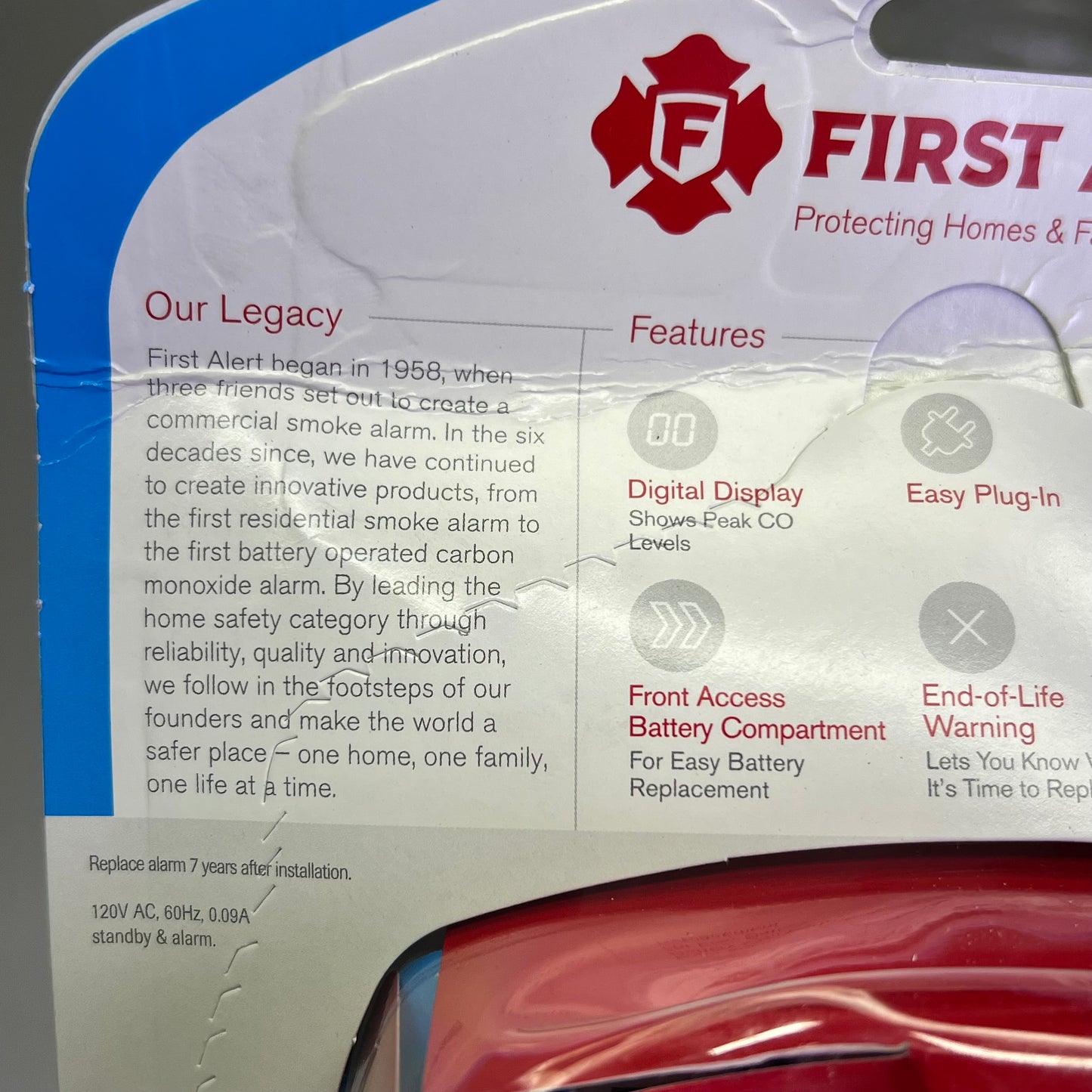 FIRST ALERT Carbon Monoxide Detector 85-Decibel Alarm & Backlit Display 1043691