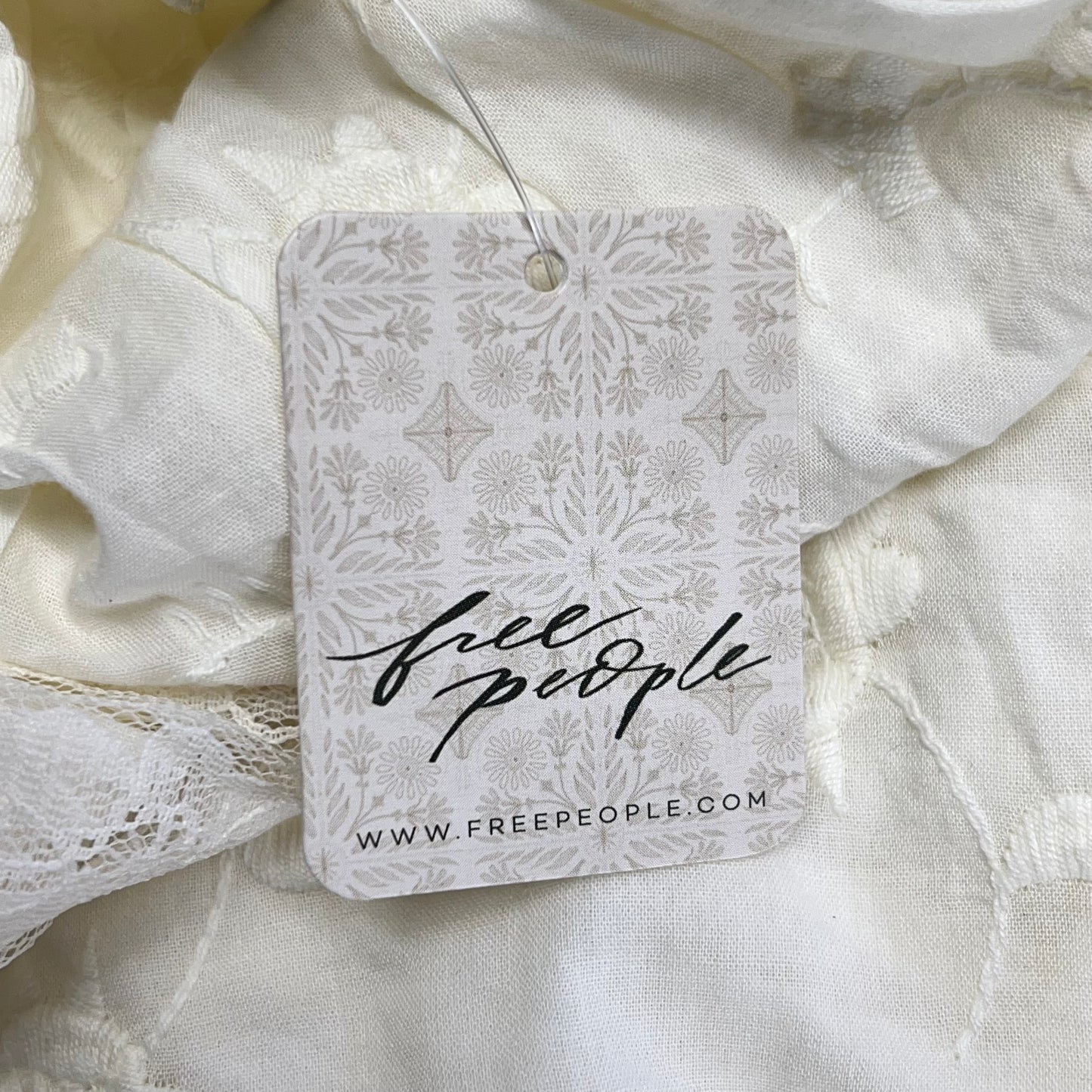 FREE PEOPLE Juno Embroidered Baby Doll Dress Women's Sz XS White/Black 11163933