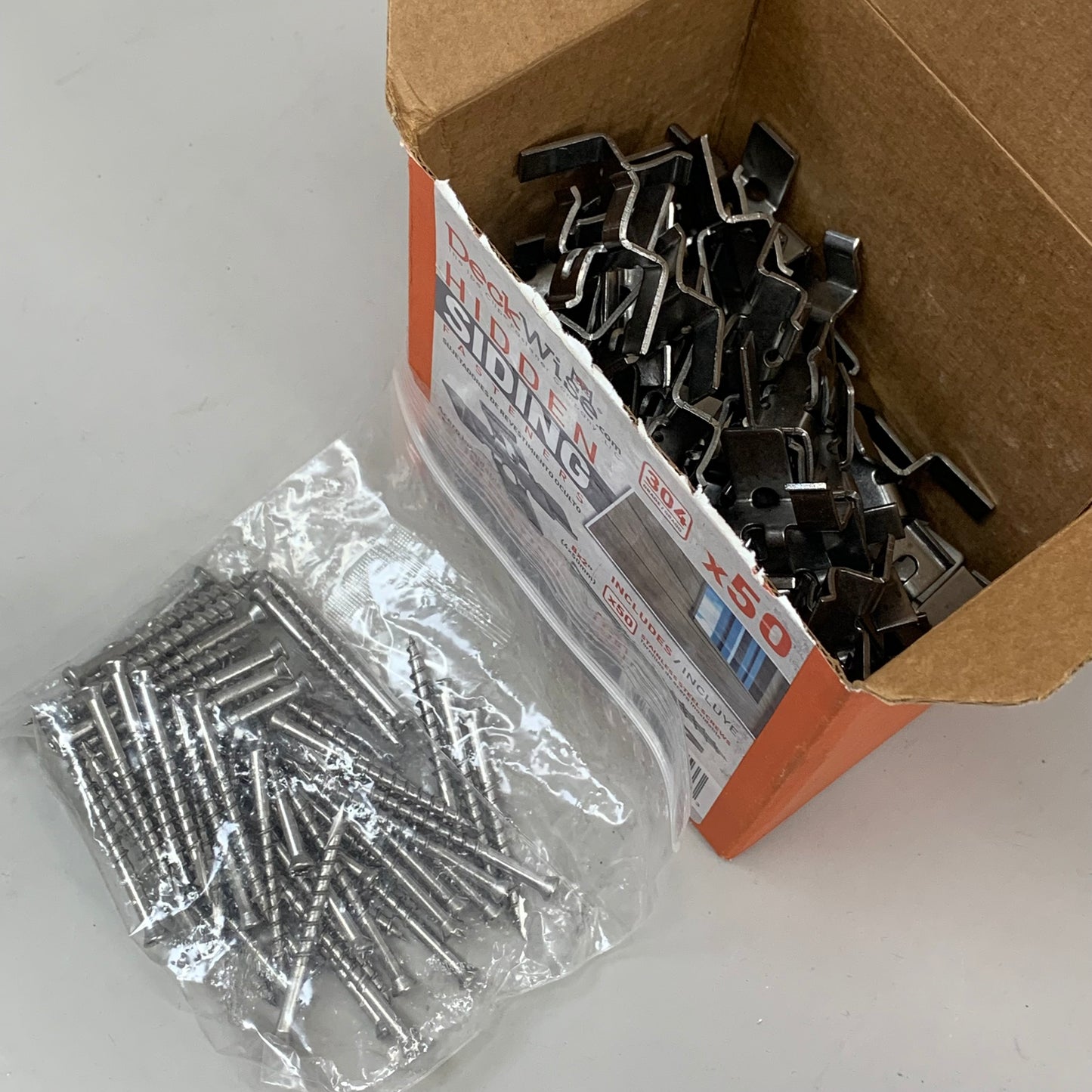 DECK WISE (50 PACK) Hidden Siding Fasteners for Hardwoods SS 8x2" T15 DWHSF-50